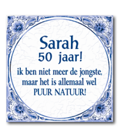 Tegel Sarah 50 Jaar Met Tekst