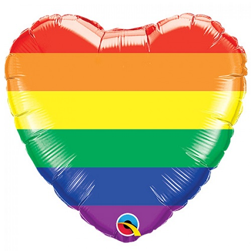 Folieballon Regenboog Hart 46cm 3 Folieballon Regenboog Hart 46cm