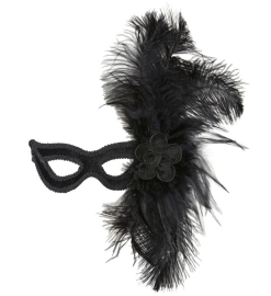 Oogmasker Velours Met Veren