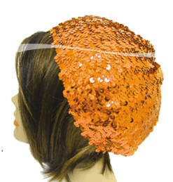 Baret Oranje Pailletten