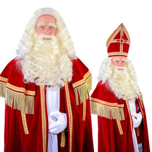 Sinterklaas Baard + Pruik TV Buffelhaar Op Tule Type JW 106 3 Sinterklaas Baard + Pruik TV Buffelhaar Op Tule Type JW 106