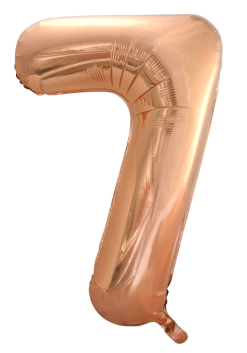 Folieballon Cijfer 7 Rosé Goud 86cm