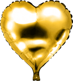 Folieballon Hart Goud 45cm