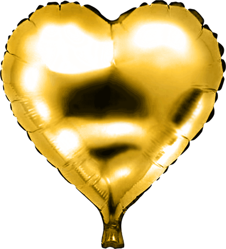 Folieballon Hart Goud 45cm 3 Folieballon Hart Goud 45cm
