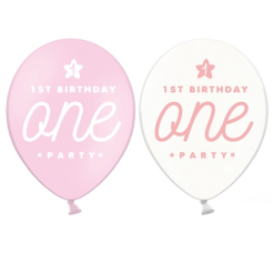 Ballonnen 1st Birthday One Roze 6st