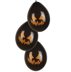 Ballonnen Creepy Pumpkin 6 Stuks