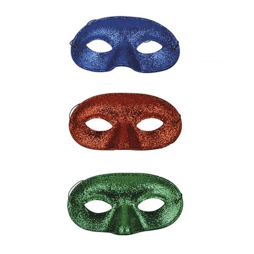 Oogmasker Domino Glitter Diverse Kleuren 3 Oogmasker Domino Glitter Diverse Kleuren