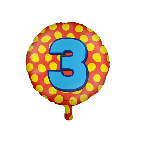 Folieballon Happy 3 Jaar 3 Folieballon Happy 3 Jaar