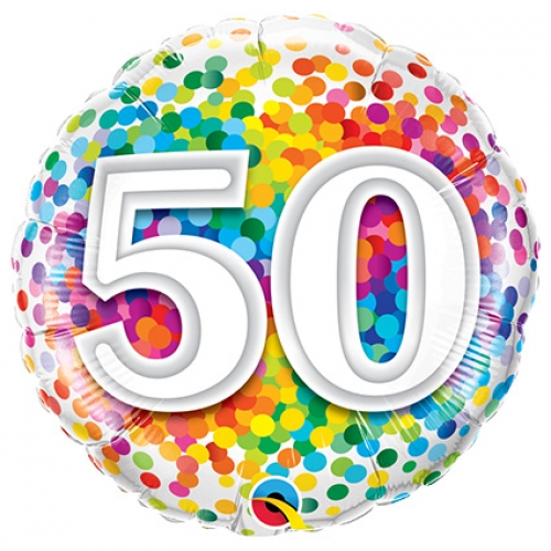 Folieballon Confetti Rainbow 50 46cm 3 Folieballon Confetti Rainbow 50 46cm