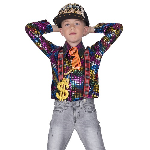 Disco Blouse Regenboog Glitter 3 Disco Blouse Regenboog Glitter