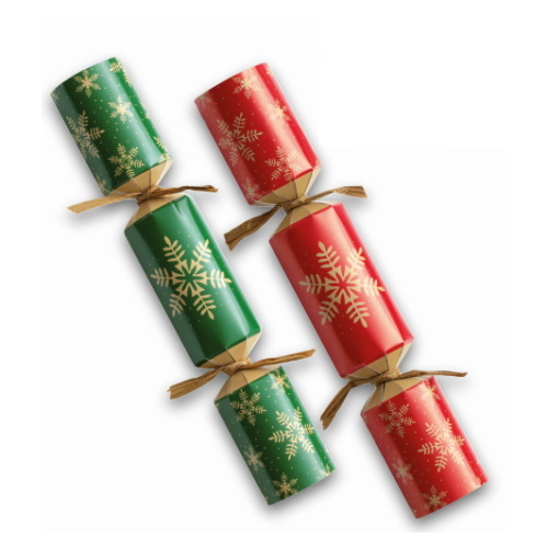 100 St. Christmas Crackers Green And Red Snowflakes 9 Inch XIGDC0603 3 100 St. Christmas Crackers Green And Red Snowflakes 9 Inch XIGDC0603