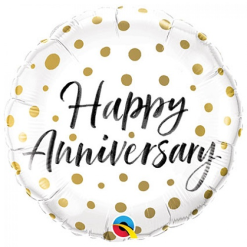 Folieballon Happy Anniversary Dots