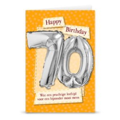 Kaart Met Cijferballon 70 Jaar