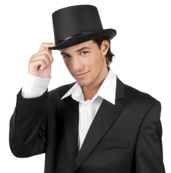 Hoge Hoed Satijn Zwart