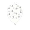 Transparante Ballonnen Met Zilveren Sterren 6 Stuks