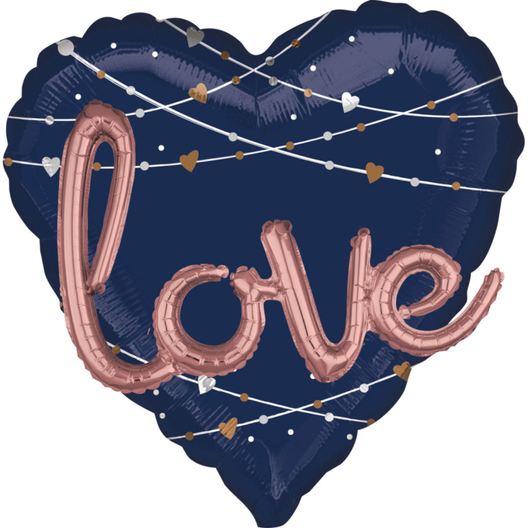 Folieballon Love Hart Navy 3d 3 Folieballon Love Hart Navy 3d
