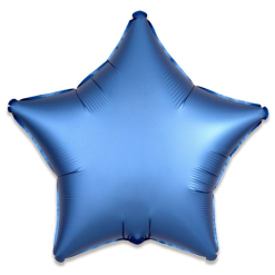 Folieballon Ster Satin Azuurblauw 48cm
